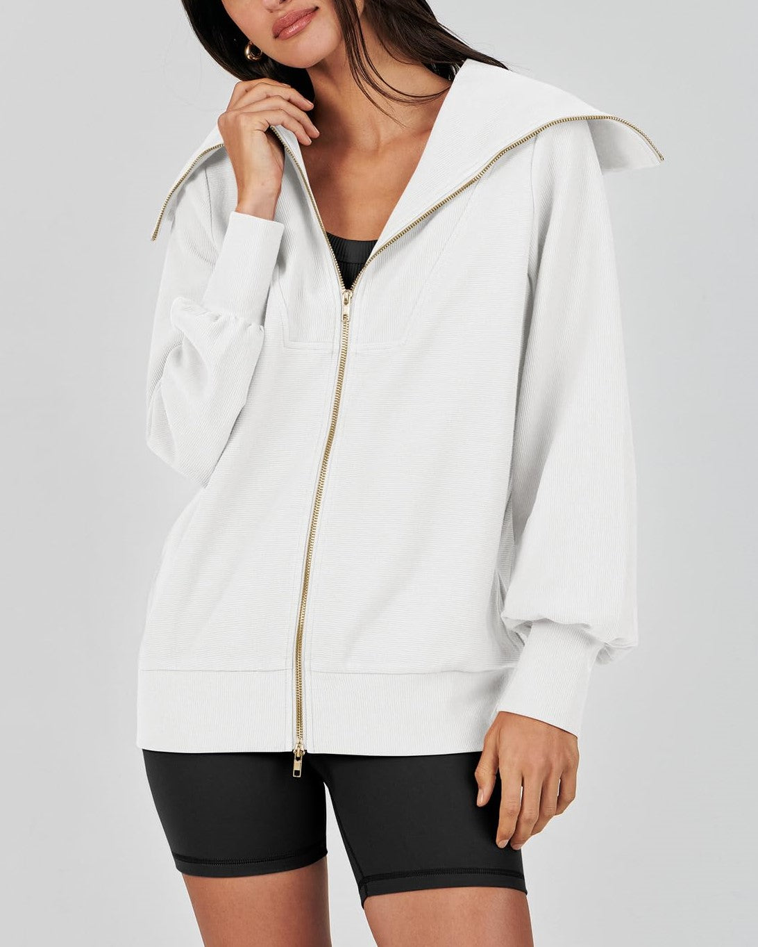 Women's Oversized Zip Up Sweatshirt