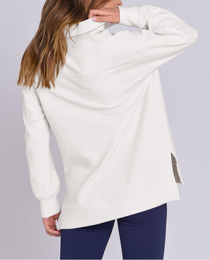 Women's Quarter Zip Oversized Knit Pullover
