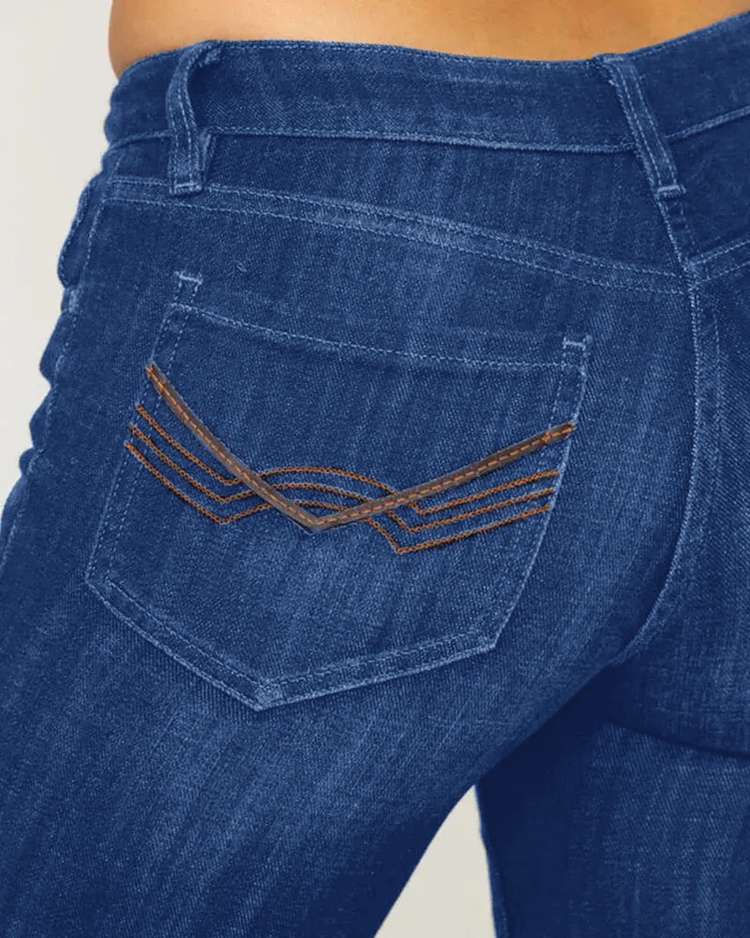 Women's Mid Waist Retro Bootcut Pants