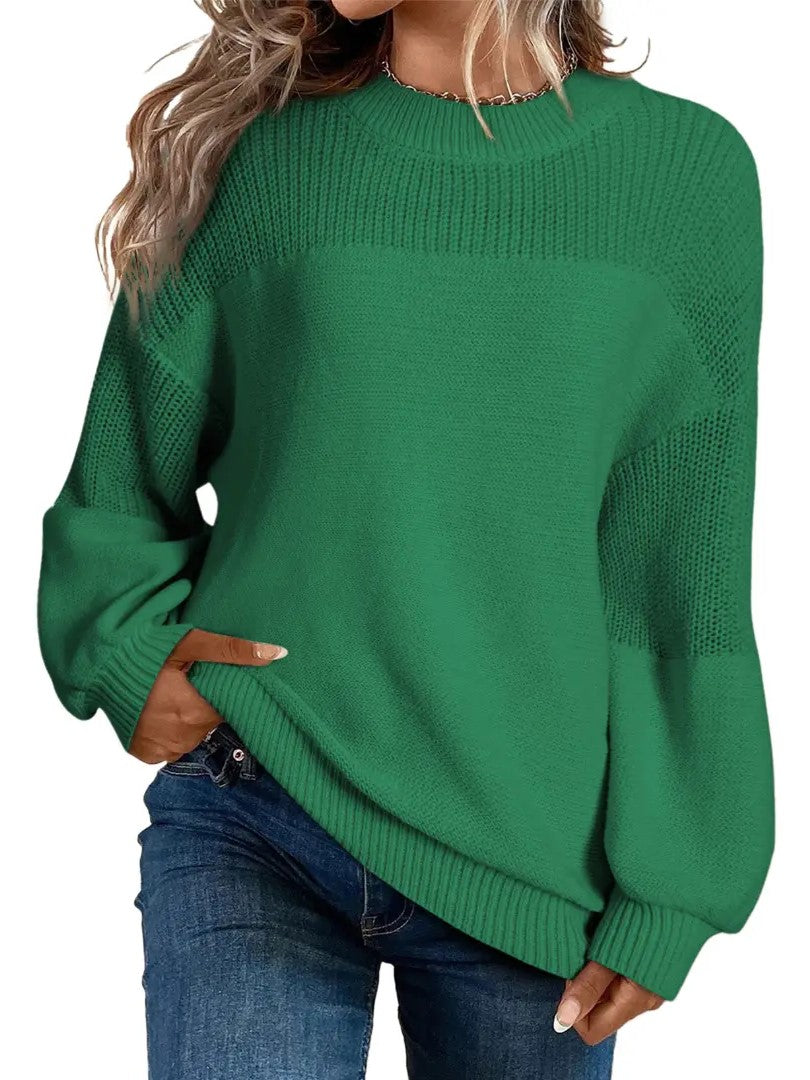Women's Drop Shoulder Balloon Sleeve Sweater