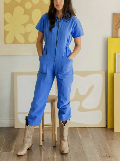 Cropped Utility Jumpsuit
