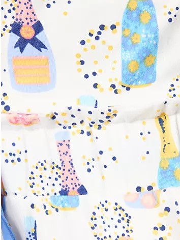 Women's Champagne Bottle Party Print Loungewear Set
