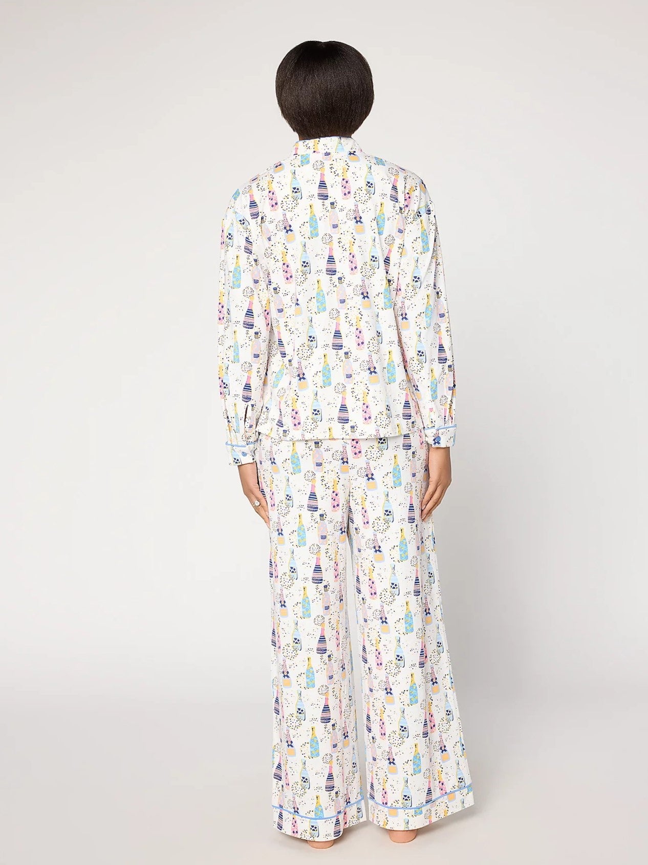 Women's Champagne Bottle Party Print Loungewear Set
