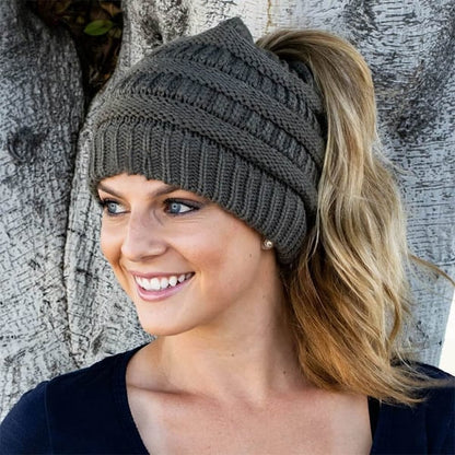 🔥Last day Sale OFF🔥Soft Knit Ponytail Beanie