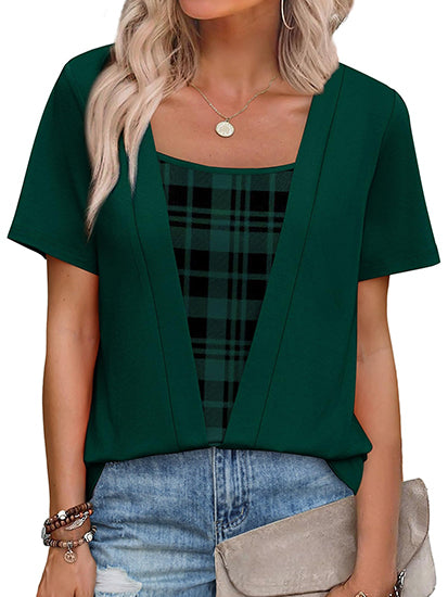 Women's 2-in-1 Square Neck Summer Blouses