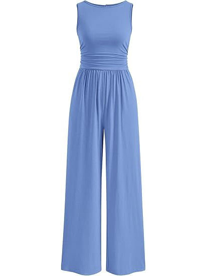 Women's Crewneck Sleeveless Casual Jumpsuit