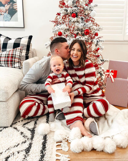 Red Stripe Family Pajamas 2-piece Set