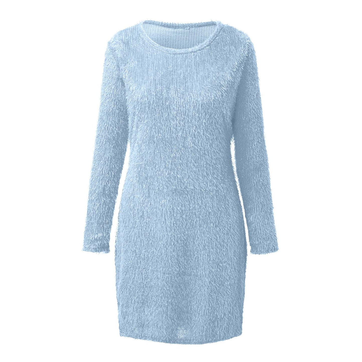 Women's Fashion Plush Sexy Waist Hugging Long-Sleeved Dress