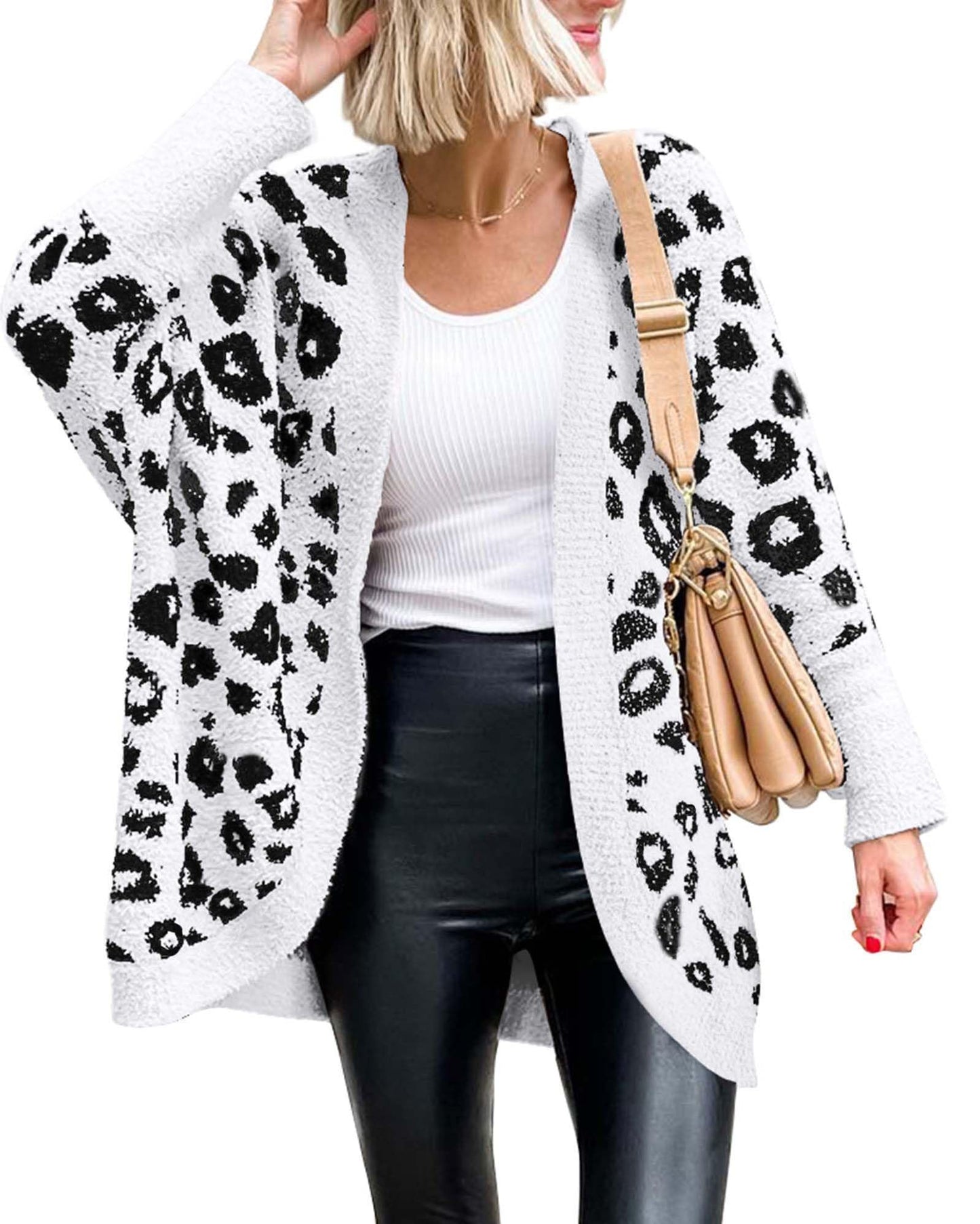 Women's Leopard Print Long Sleeve Cardigan Jacket