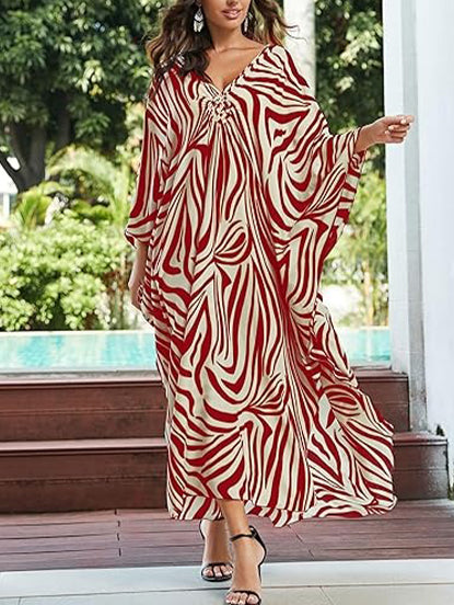 Women's Plus Size Batwing Sleeve Kaftan Dress