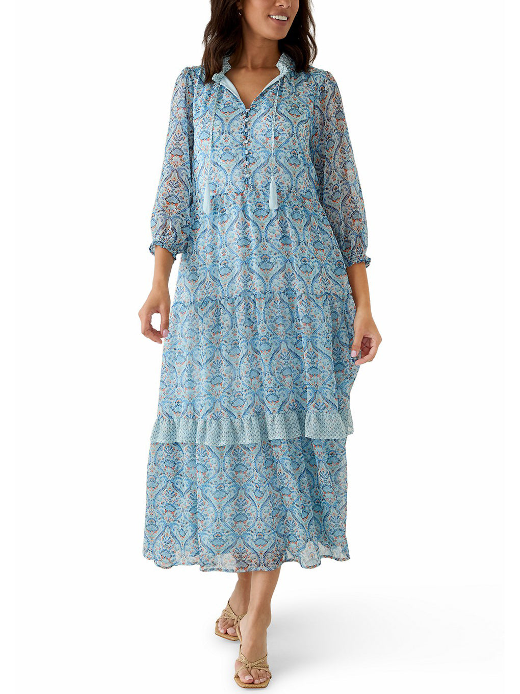 Women's Boho Breeze Drawstring Maxi Dress