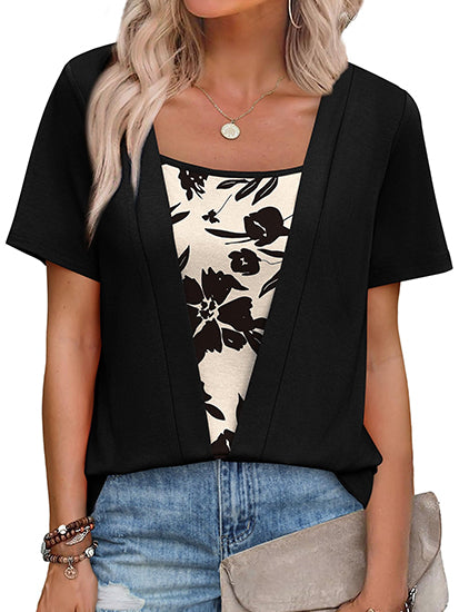 Women's 2-in-1 Square Neck Summer Blouses