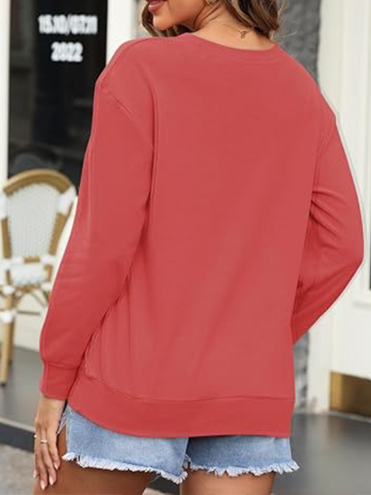 Women's Drop Shoulder Kangaroo Pocket Casual Sweatshirt