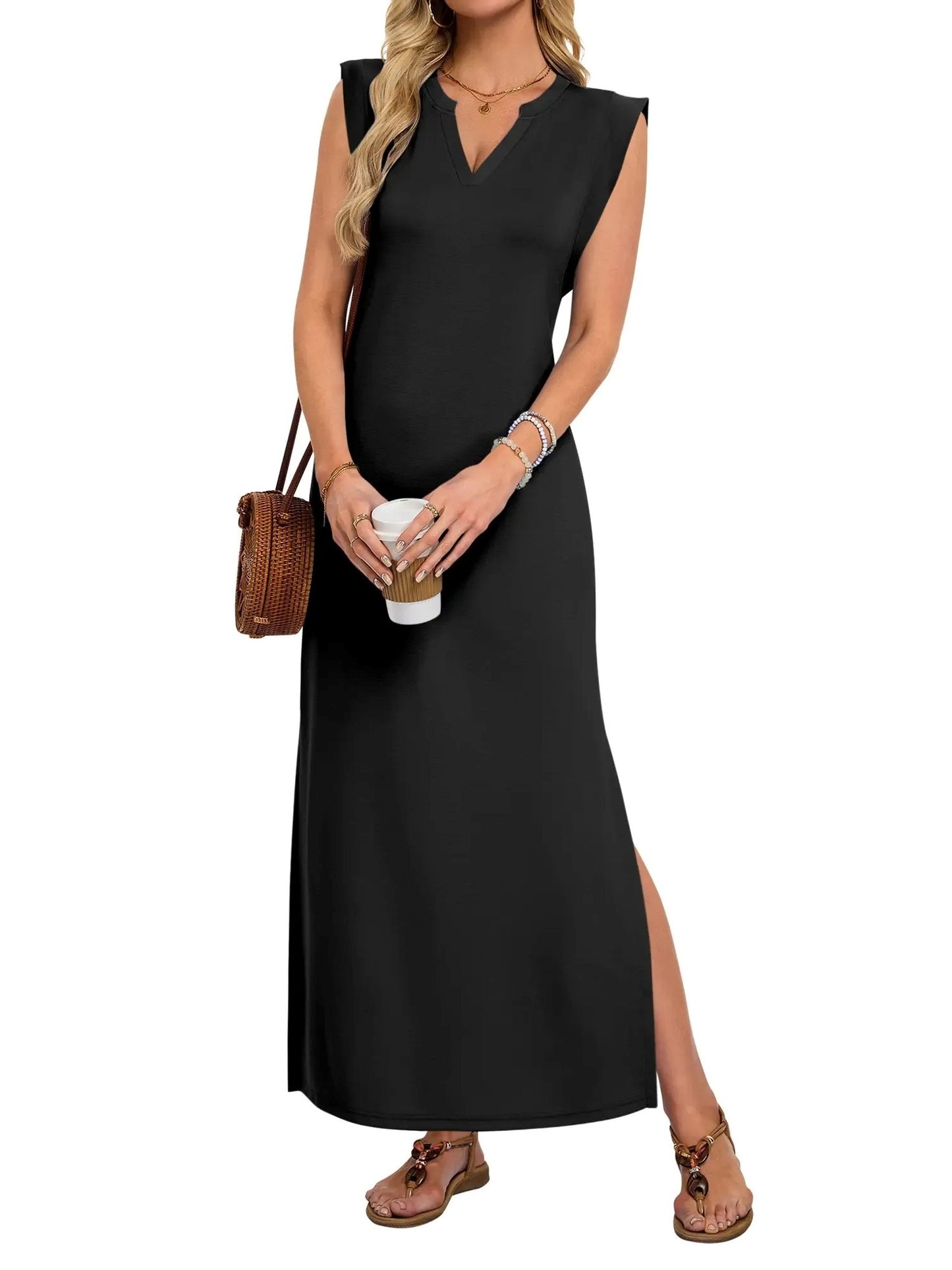 Women's Minimalist Sleeveless Split Maxi Dress