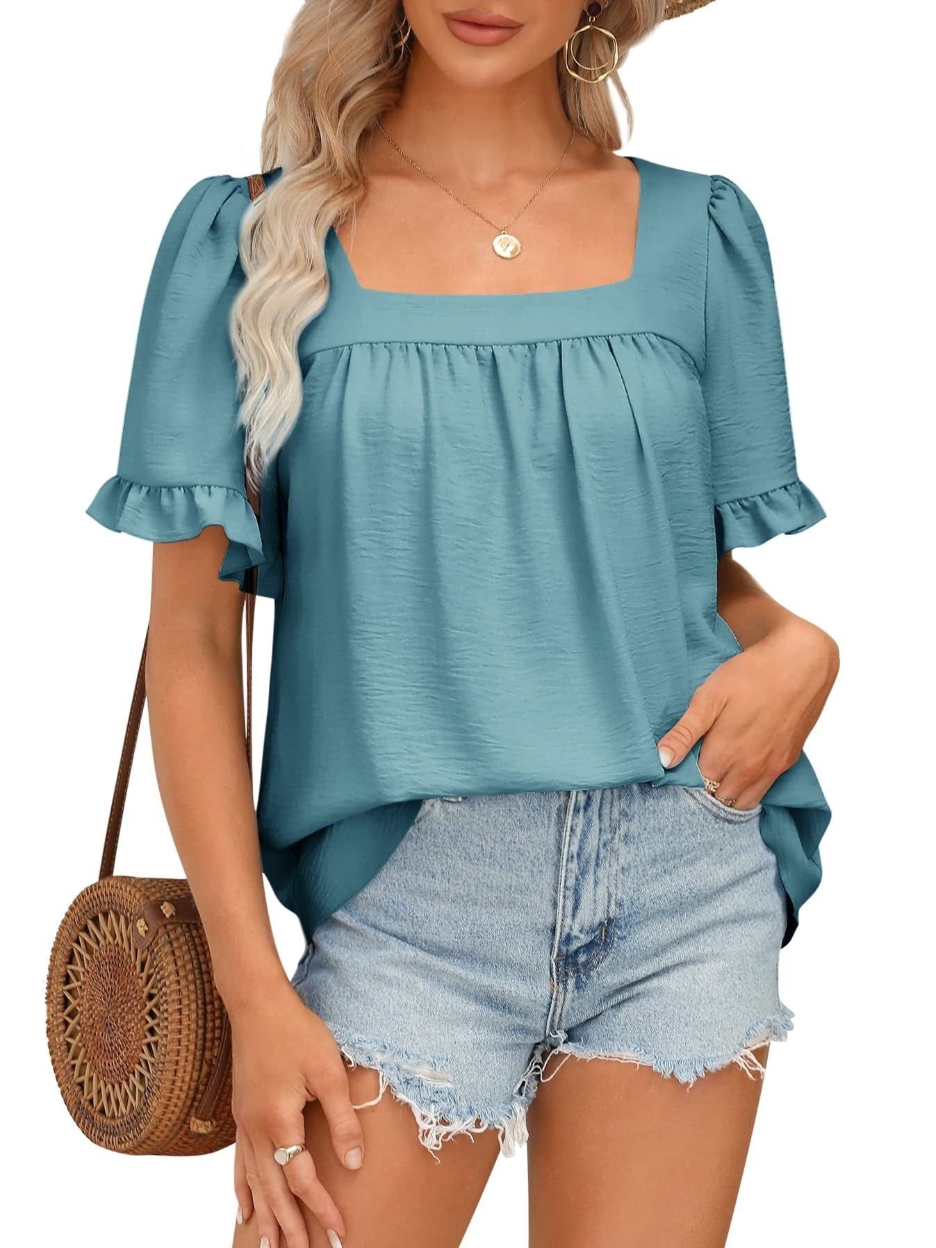 Women's Summer Flowy Peplum Top