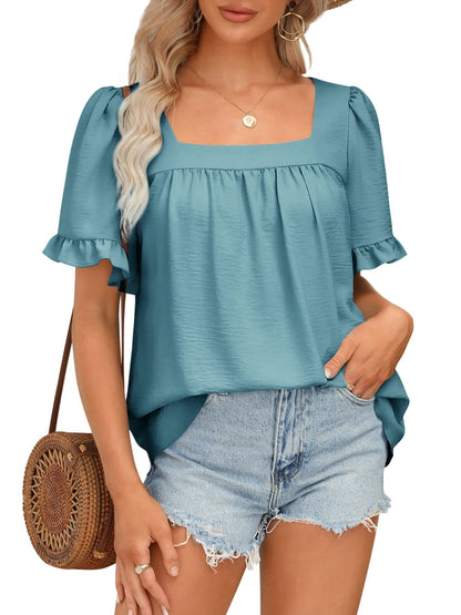 Women's Summer Flowy Peplum Top