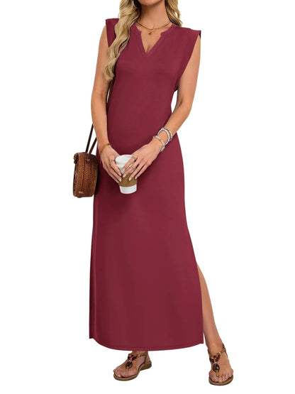 Women's Minimalist Sleeveless Split Maxi Dress
