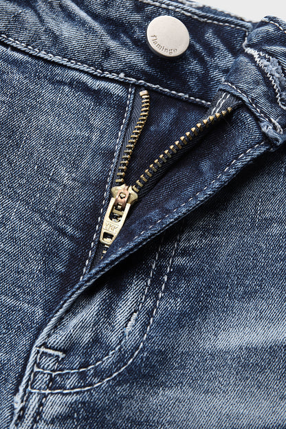 90s Vintage Embroidery Pocket Low Waist Jeans