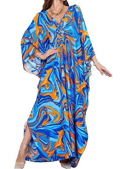 Women's Plus Size Batwing Sleeve Kaftan Dress