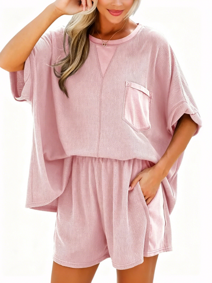 Women’s Relaxed Fit Waffle Two-Piece Outfit