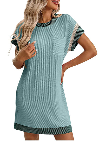 Women's Colorblock Ribbed Pocket Dress