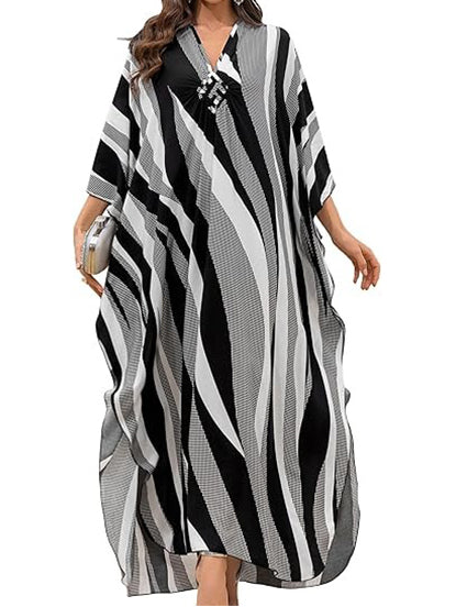 Women's Plus Size Batwing Sleeve Kaftan Dress