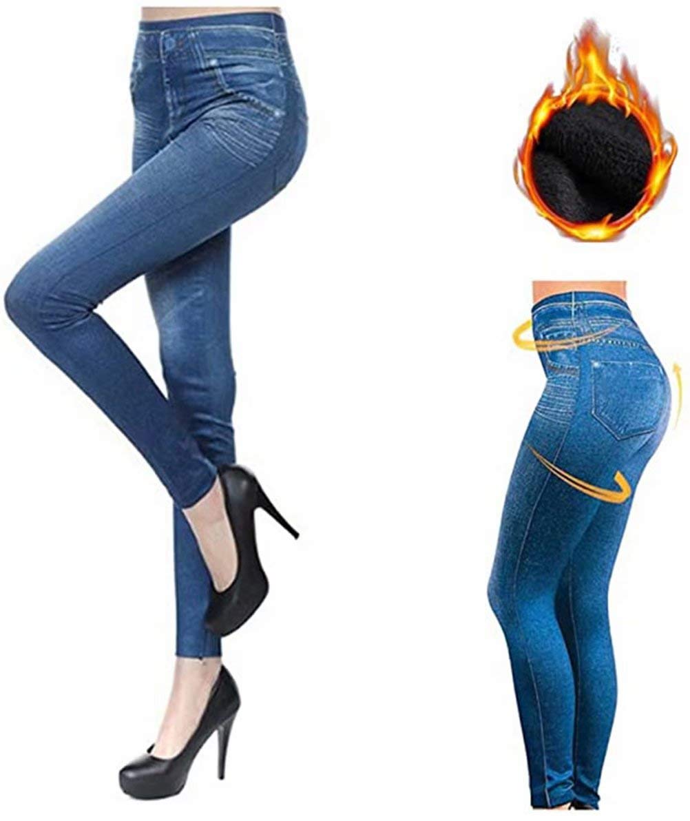 Thermal Fleece Denim Jeggings