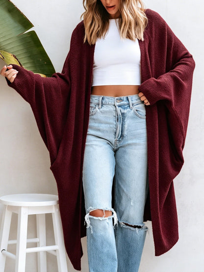 Women's Batwing Sleeve Relaxed Maxi Knit Cardigan
