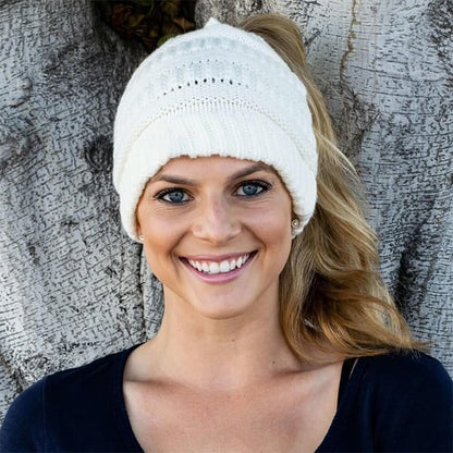 🔥Last day Sale OFF🔥Soft Knit Ponytail Beanie