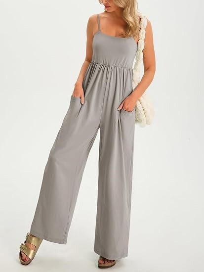 Women's Spaghetti Strap Wide Leg Jumpsuit