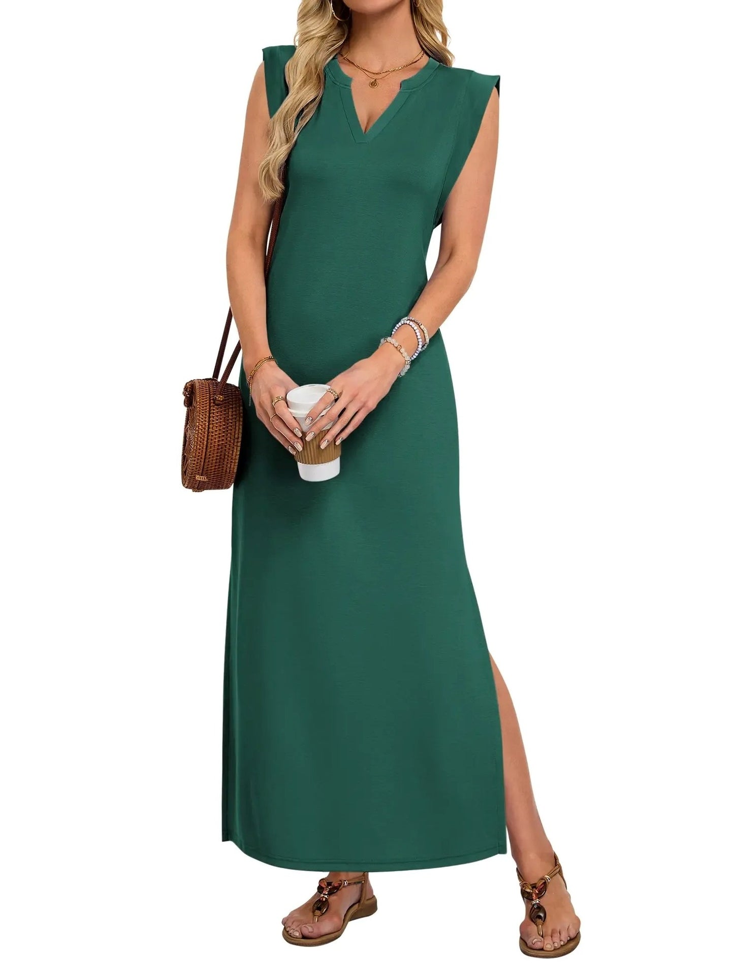 Women's Minimalist Sleeveless Split Maxi Dress
