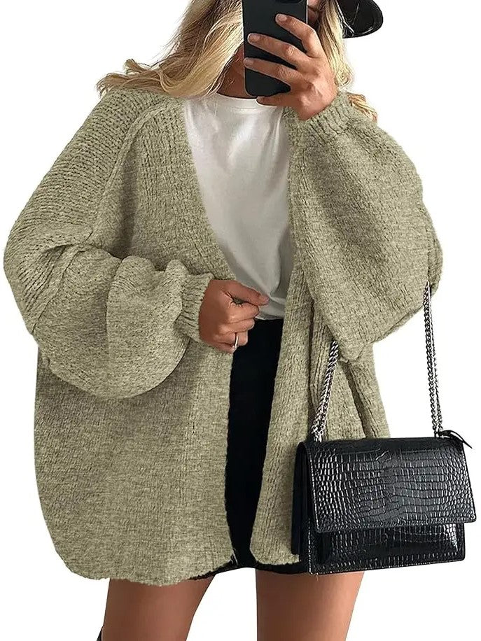 Women's Batwing‑Sleeve Loose Knit Cardigan
