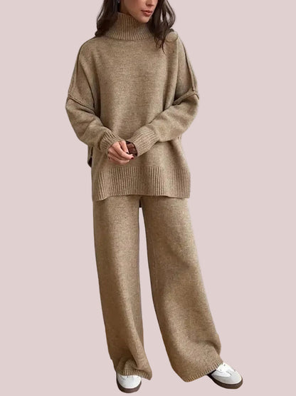 Women's 2 Pcs Solid Color Sweater Set for Autumn Winter