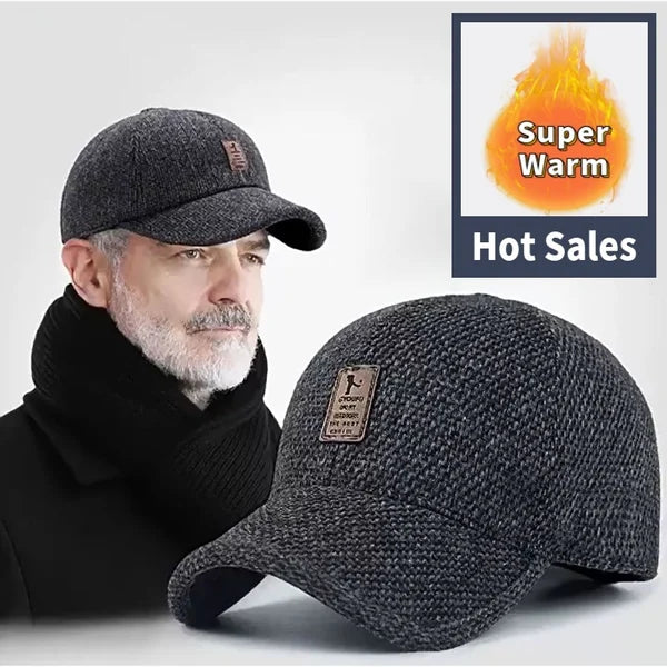 Men's Winter Baseball Cap - With Ear Muffs