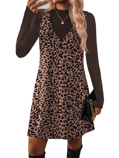 Women 's V Neck Sleeveless A Line Dress Set