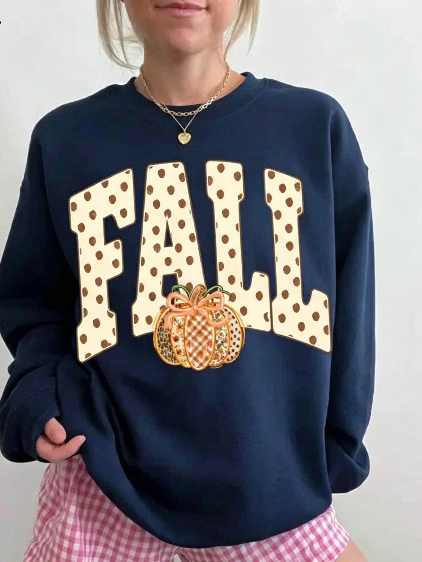 Women's Fall Pumpkin Graphic Crewneck Sweatshirt