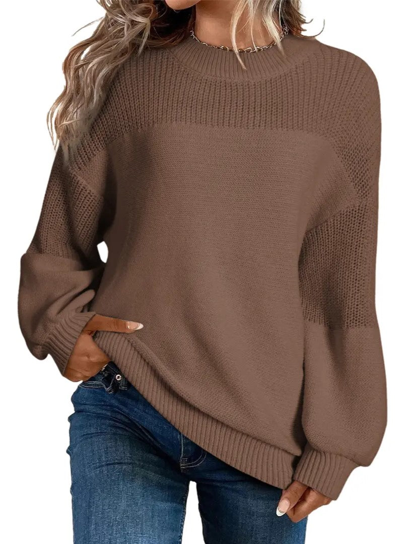 Women's Drop Shoulder Balloon Sleeve Sweater
