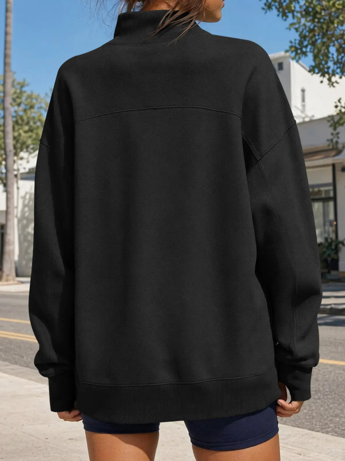 Women's Thumb‑Hole Mock Neck Sweatshirt