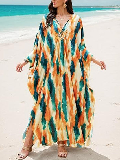Women's Plus Size Batwing Sleeve Kaftan Dress