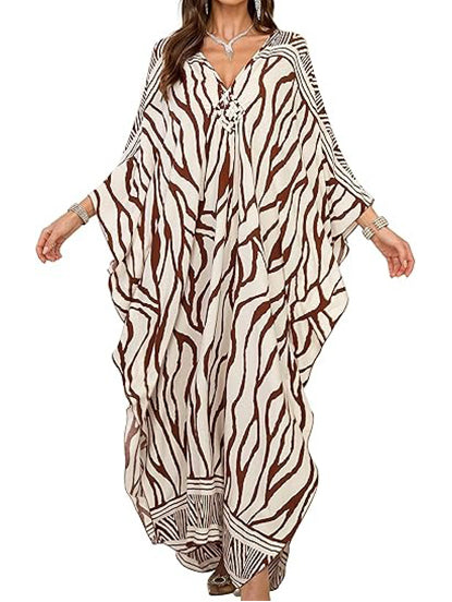 Women's Plus Size Batwing Sleeve Kaftan Dress
