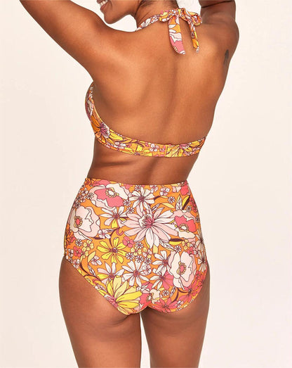 FLORAL ACTIVE HIGH WAISTED BIKINI SET
