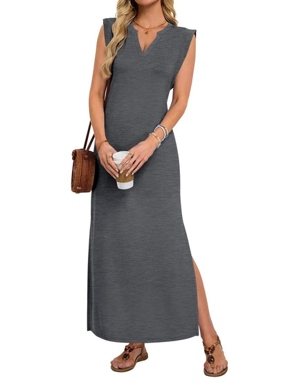 Women's Minimalist Sleeveless Split Maxi Dress