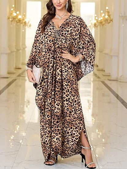 Women's Plus Size Batwing Sleeve Kaftan Dress