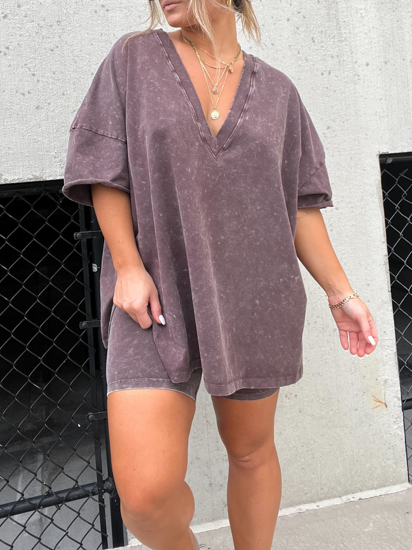 New Women's Summer Washed Set