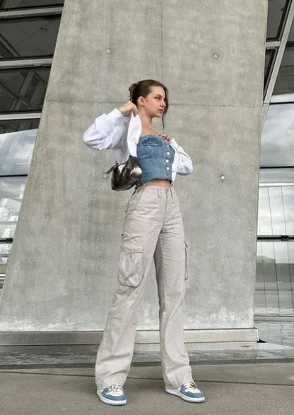 Adjustable Straight Fit Cargo Pants