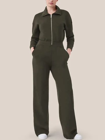 Long Sleeve Wide Leg Jumpsuit