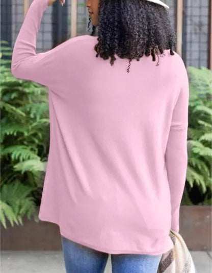 New  Long Sleeve Thumbhole Sweater Pocket Tunic