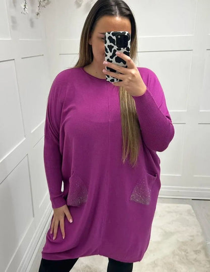 New Sparkle Pocket Jumper Dress