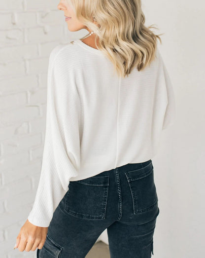 Women's Ribbed Dolman Top