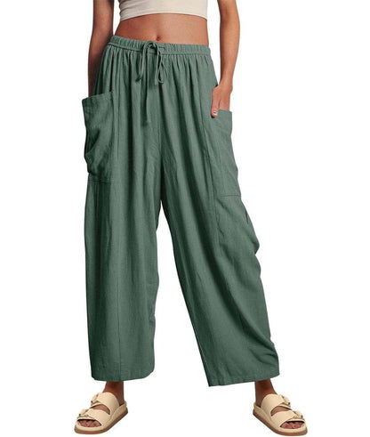 Women¡®s Casual Linen Blend Palazzo Pants
